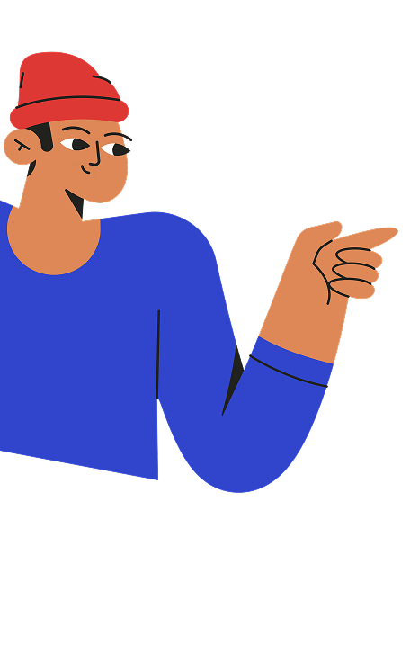 左側の男性イラスト